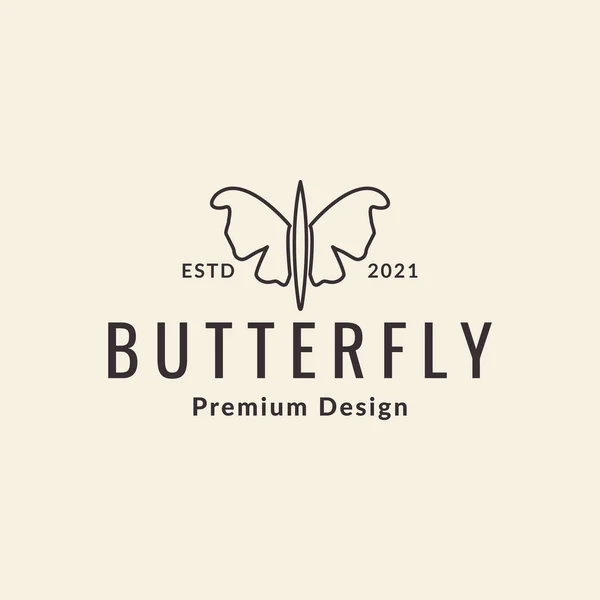 Лінія Хіпстер Метелик Унікальний Логотип Символ Значок Векторний Графічний Дизайн — стоковий вектор