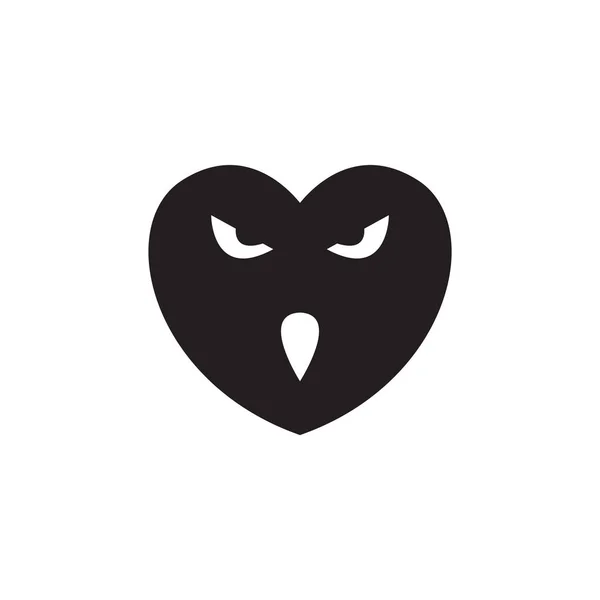 Раздражает Любовь Сова Логотип Символ Иконки Иконки Векторного Графического Дизайна — стоковый вектор