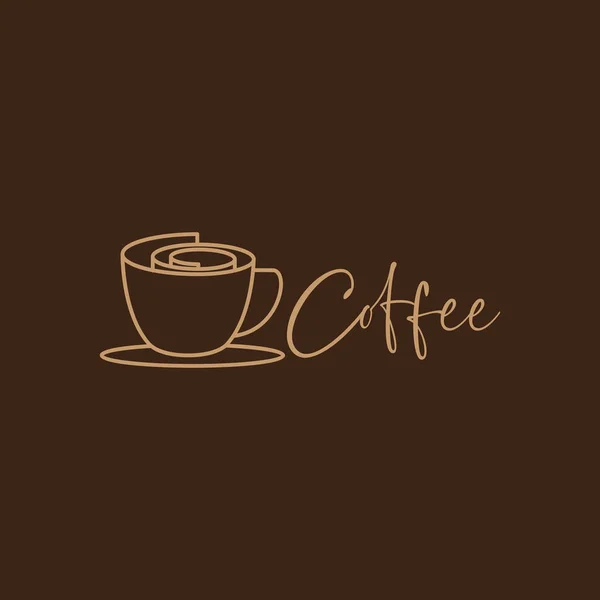 Kreative Linie Kaffeetasse Oder Schokoladentasse Logo Symbol Symbol Vektor Grafik — Stockvektor
