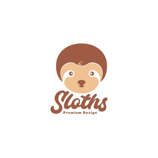 Cute Head Face Animal Sloth Logo Symbol Icon Vector Graphic — Stock Vector