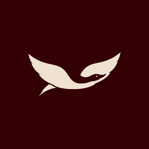 Птица Летит Гусь Отрицательный Космос Логотип Символ Иконки Векторного Графического — стоковый вектор