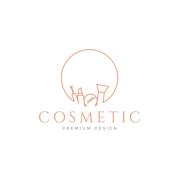 Ligne Féminine Cosmétique Logo Symbole Icône Vectoriel Graphisme Illustration Idée — Image vectorielle