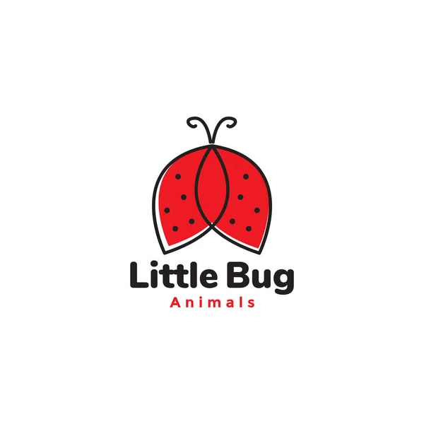 Colorful Red Lady Bug Insect Line Logo Symbol Icon Vector — Stock Vector