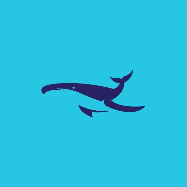 Minimalistisk Form Fisk Haj Logotyp Symbol Ikon Vektor Grafisk Design — Stock vektor