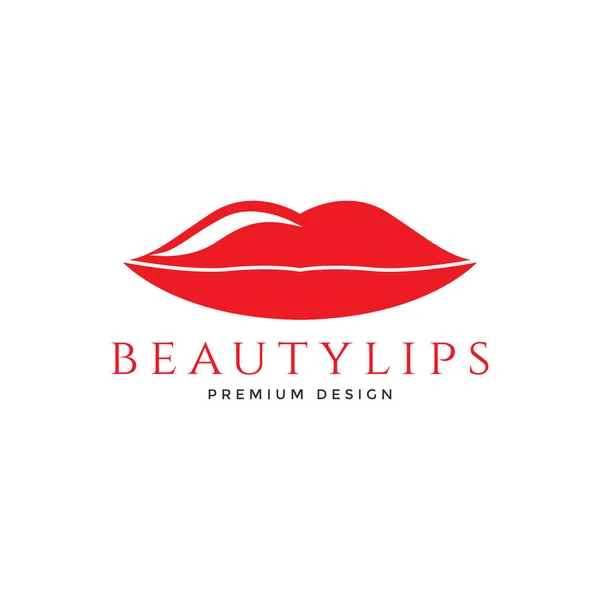 Belles Lèvres Femme Rouge Simple Logo Symbole Icône Vectoriel Graphisme — Image vectorielle