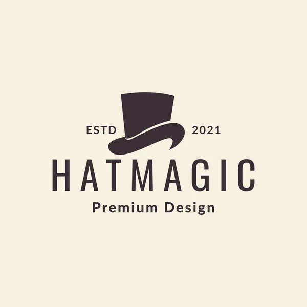 Черная Шляпа Магия Хипстера Логотип Символ Иконки Векторный Графический Дизайн — стоковый вектор