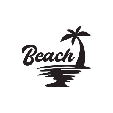 Su logosu tasarımı vektör grafik simgesi sembollü klasik hindistan cevizi ağacı yaratıcı fikir