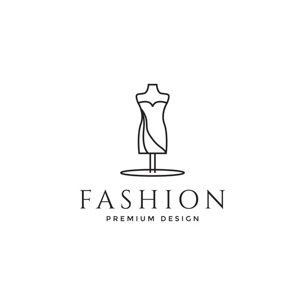 Klänning Skyltdocka Mode Kvinnlig Logotyp Design Vektor Grafisk Symbol Ikon — Stock vektor