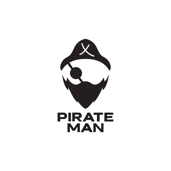 Face Crew Pirát Vintage Logo Design Vektor Grafický Symbol Ikona — Stockový vektor