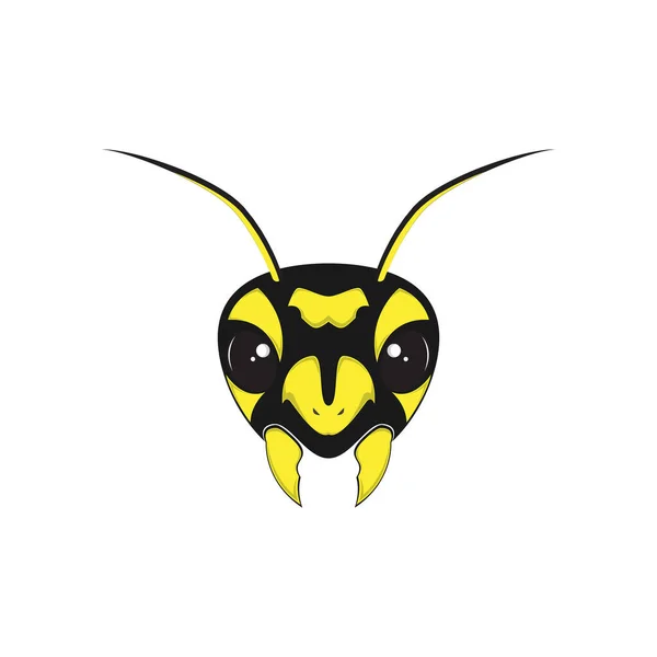 Cara Abeja Miel Amarillo Logo Diseño Vector Gráfico Símbolo Icono — Archivo Imágenes Vectoriales