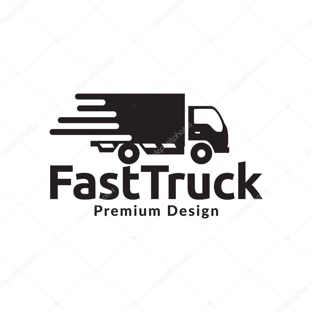 Fast truck transport logo design vector graphic symbol icon sign illustration creative idea