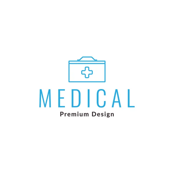 Line Suitcase Medical Logo Design Vector Graphic Symbol Icon Sign — Stock vektor