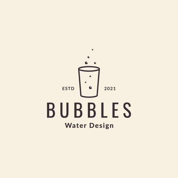 Vidrio Plástico Con Bebida Fresca Diseño Del Logotipo Burbuja Símbolo — Archivo Imágenes Vectoriales