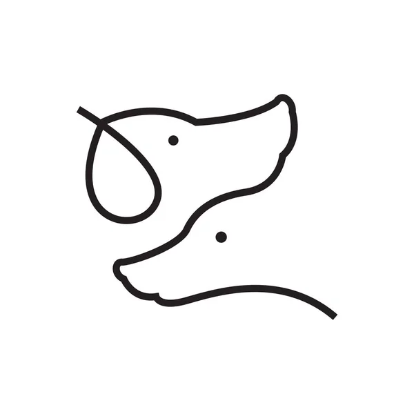 Continuous Line Two Dogs Logo Design Vector Graphic Symbol Icon — Stock vektor