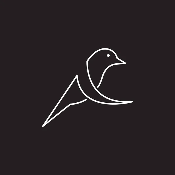 Непрерывная Линия Минималистский Дизайн Логотипа Колибри Векторный Графический Символ Иконка — стоковый вектор