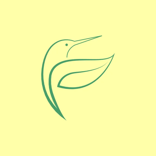 Beauty Bird Hummingbird Leaf Shape Logo Design Vector Graphic Symbol — Stock Vector