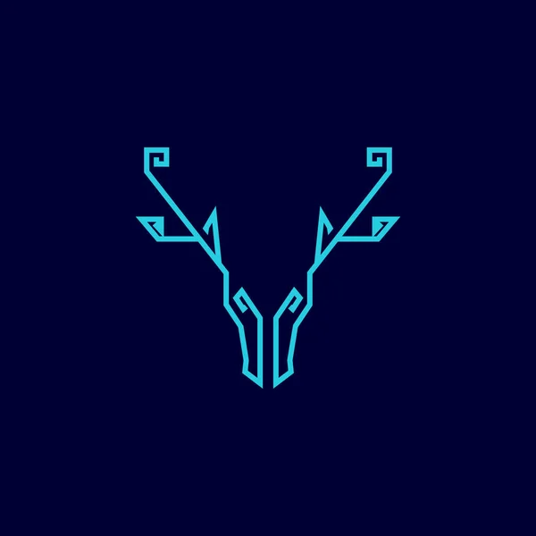 Lebka Zvíře Hlava Čára Umění Logo Design Vektor Grafický Symbol — Stockový vektor