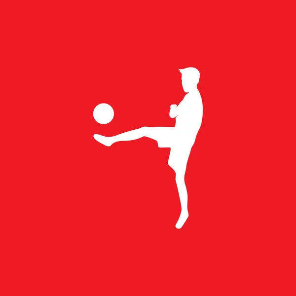 Jeune Homme Formation Football Logo Conception Vectoriel Symbole Graphique Icône — Image vectorielle