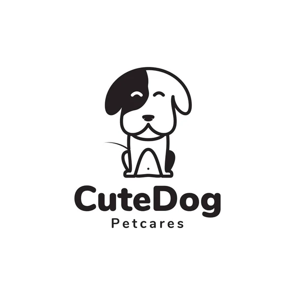 Χαριτωμένο Στάση Σκυλιών Περιμένει Λογότυπο Ιδιοκτήτη Σχεδιασμό Διάνυσμα Γραφικό Σύμβολο — Διανυσματικό Αρχείο