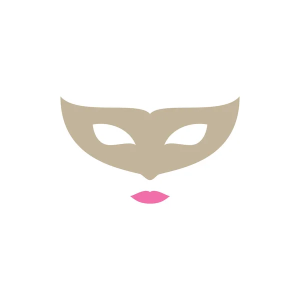 Mask Woman Face Carnival Beauty Logo Design Vector Graphic Symbol —  Vetores de Stock