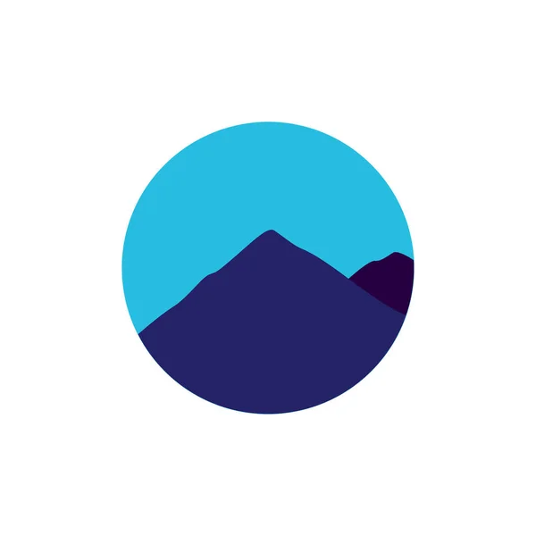 Warna Biru Gunung Dengan Logo Langit Desain Vektor Simbol Grafik - Stok Vektor