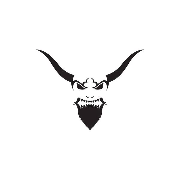 Monstruo Máscara Cultura Con Cuerno Logotipo Diseño Vector Gráfico Símbolo — Archivo Imágenes Vectoriales