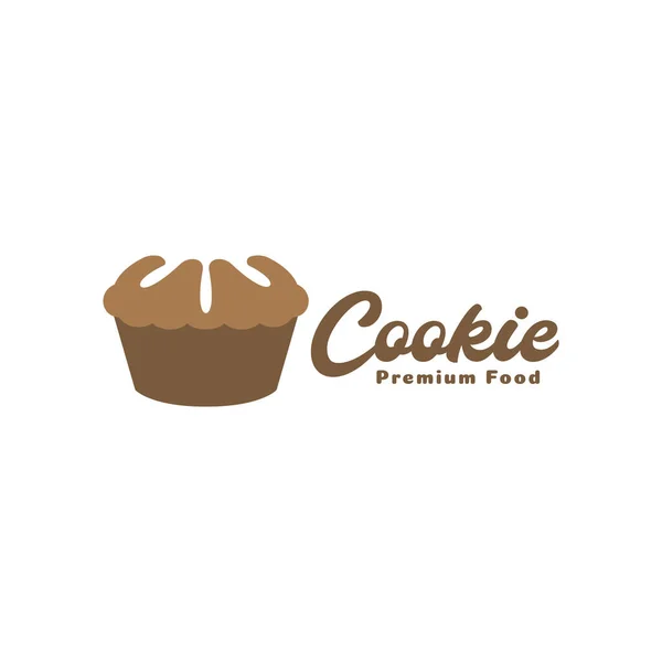 Cookie Cupcake Cioccolato Logo Design Vettoriale Simbolo Grafico Icona Segno — Vettoriale Stock