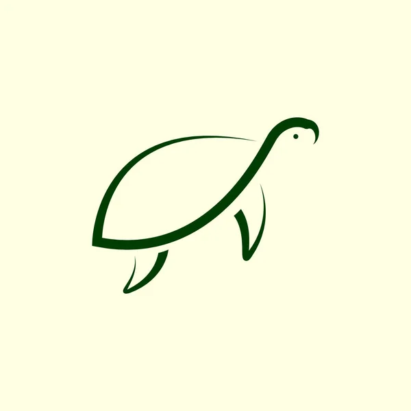 Modern Minimum Şekilde Kaplumbağa Yüzme Logosu Tasarım Vektör Grafik Sembolü — Stok Vektör