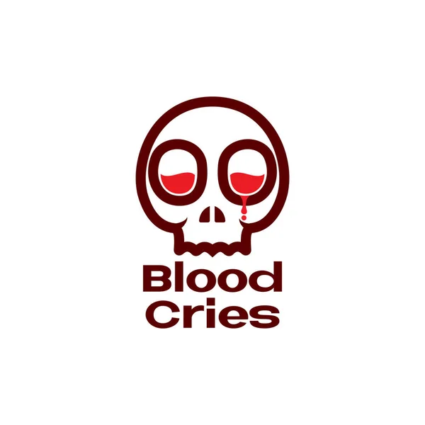 Череп Логотипом Крови Дизайн Векторного Графического Символа Иконка Знак Иллюстрации — стоковый вектор
