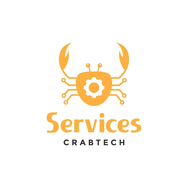 Crabs Gear Technology Logo Design Vector Graphic Symbol Icon Sign — Vettoriale Stock