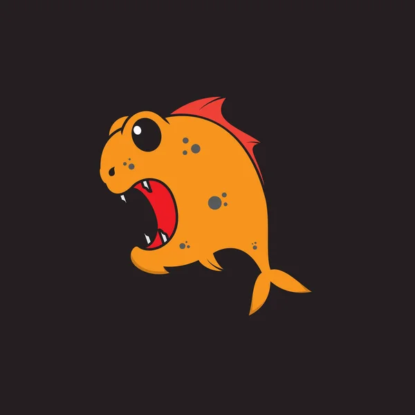 Little Monster Fish Colorful Logo Design Vector Graphic Symbol Icon — Stock Vector