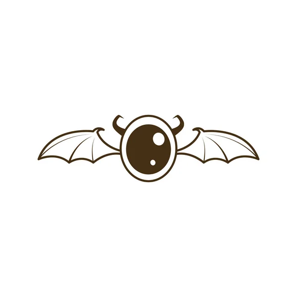 Öga Monster Vinge Horn Och Vingar Logo Design Vektor Grafisk — Stock vektor