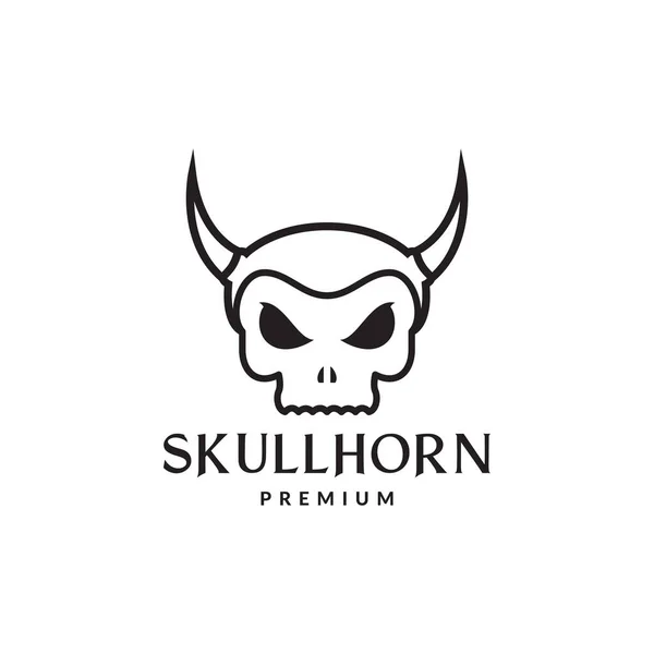 Skull Horn Vintage Logo Design Vector Graphic Symbol Icon Sign — Stockvektor