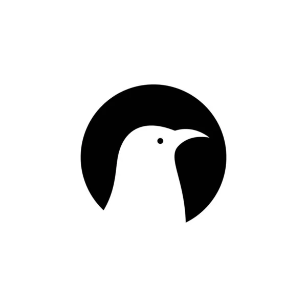 Circle Negative Space Little Bird Logo Design Vector Graphic Symbol — Vettoriale Stock