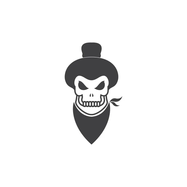 Skull Bandana Japan Logo Design Vector Graphic Symbol Icon Sign — стоковый вектор
