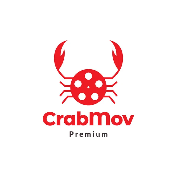 Red Crab Movie Film Logo Design Vector Graphic Symbol Icon — Stock vektor