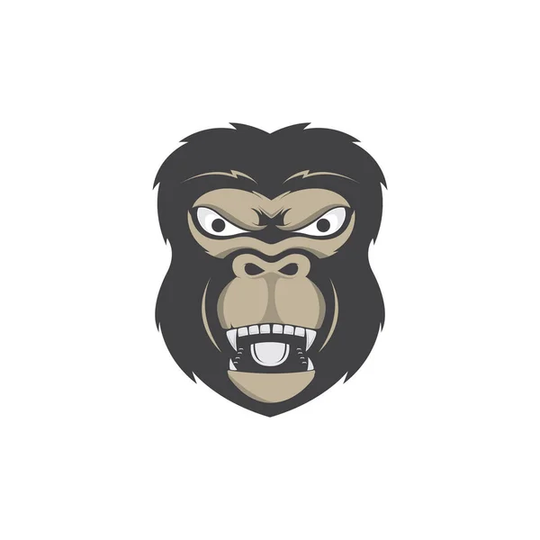 Cool Face Gorilla Scream Logo Design Vector Graphic Symbol Icon — Stock Vector