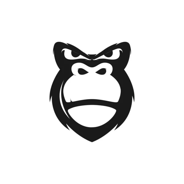 Black Face Gorilla Cool Logo Design Vector Graphic Symbol Icon — стоковый вектор