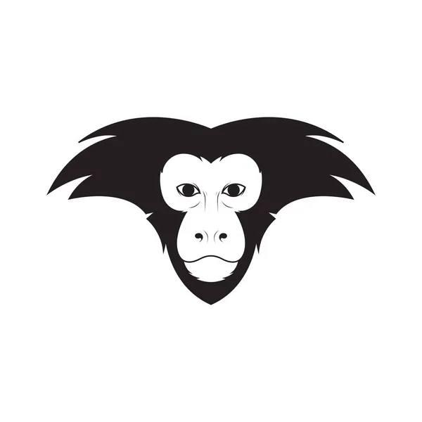 Black Face Lion Tailed Macaque Logo Design Vector Graphic Symbol — стоковый вектор