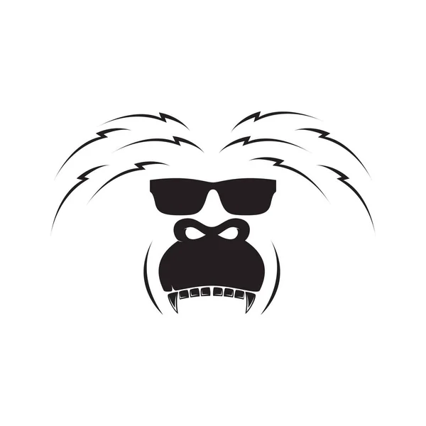 Tailed Macaque Sunglasses Logo Design Vector Graphic Symbol Icon Sign — стоковый вектор