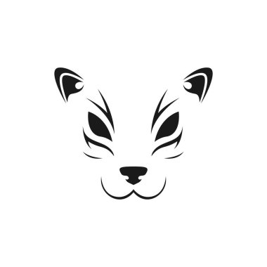 face dog art sevimli logo tasarım vektör grafik simgesi işaret çizim yaratıcı fikir