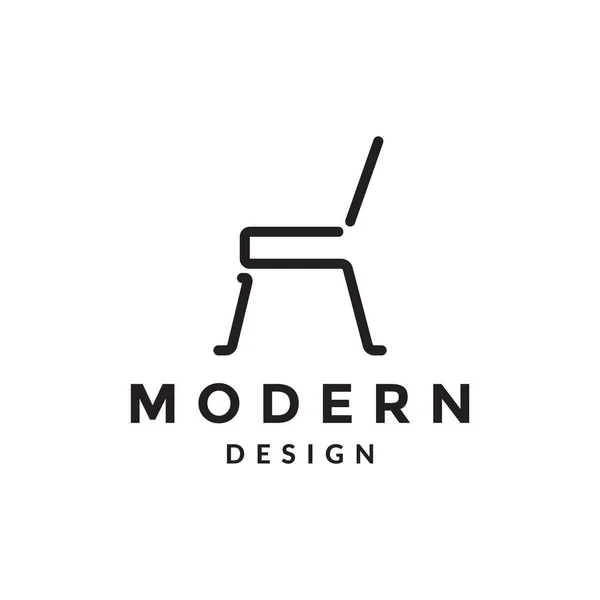 Modern Minimalist Furniture Chair Logo Design Vector Graphic Symbol Icon — Stock Vector