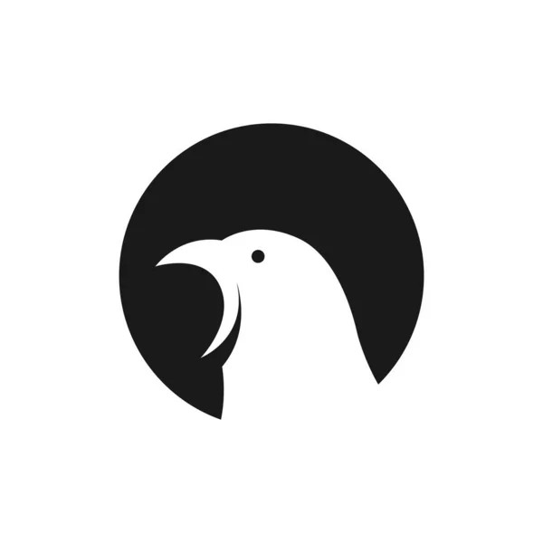 Círculo Espacio Negativo Con Diseño Logotipo Pájaro Pequeño Icono Gráfico — Vector de stock