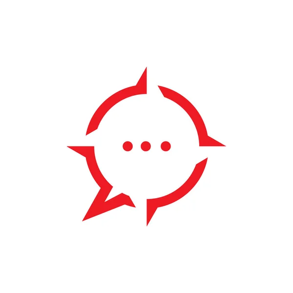 Compass Bubble Talk Logo Design Vector Graphic Symbol Icon Sign —  Vetores de Stock