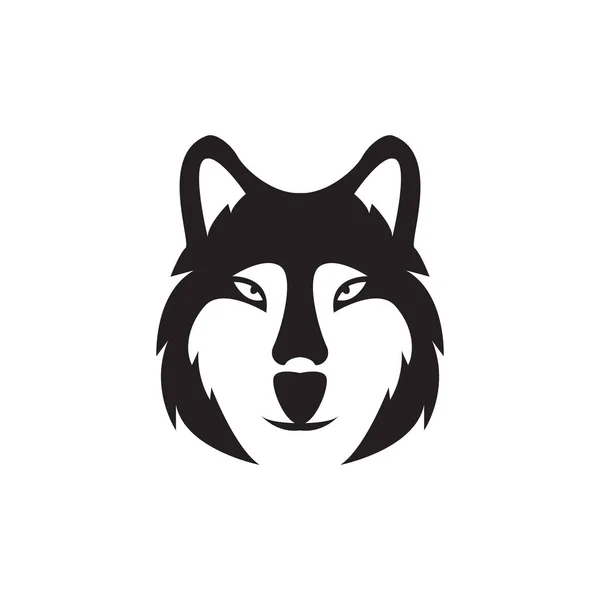 Face Black Siberian Husky Logo Design Vector Graphic Symbol Icon — Stock Vector