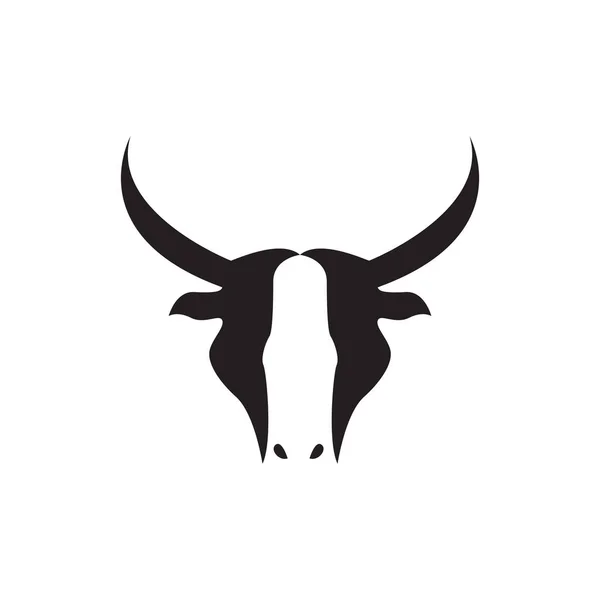 Schwarz Form Gesicht Kuh Logo Design Vektor Grafik Symbol Symbol — Stockvektor