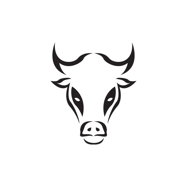 Isolated Face Black Minimal Cow Logo Design Vector Graphic Symbol — Stock Vector