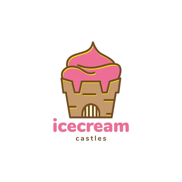 Ice Cream Castle Logo Design Vector Graphic Symbol Icon Sign — Stockvektor