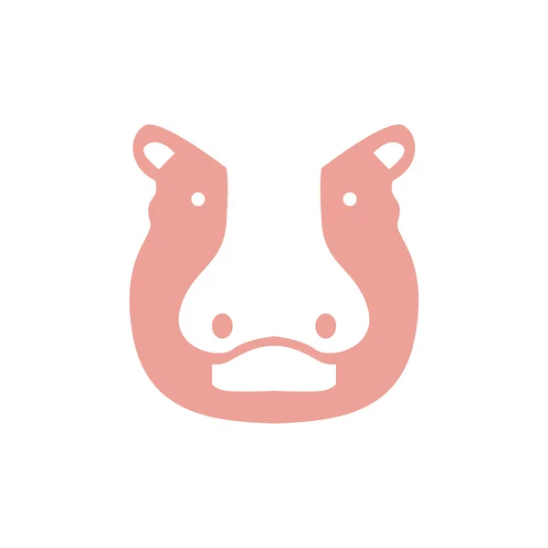 Cara Aislada Rosa Hipopótamo Logotipo Diseño Vector Gráfico Símbolo Icono — Archivo Imágenes Vectoriales