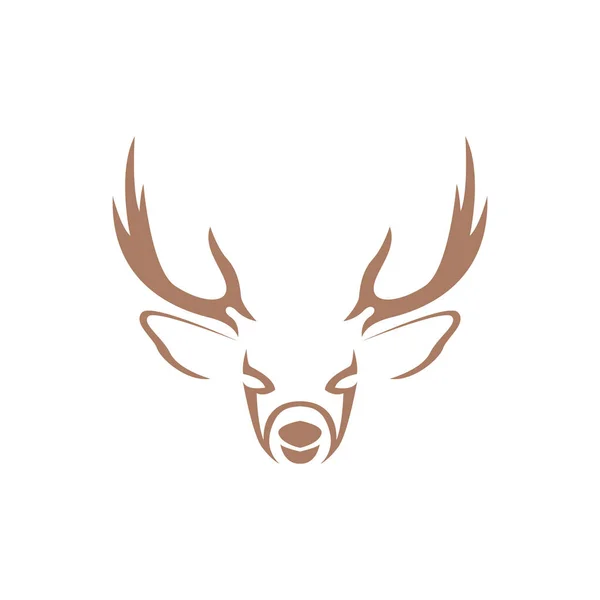 Head Minimalist Brown Deer Logo Design Vector Graphic Symbol Icon — Wektor stockowy